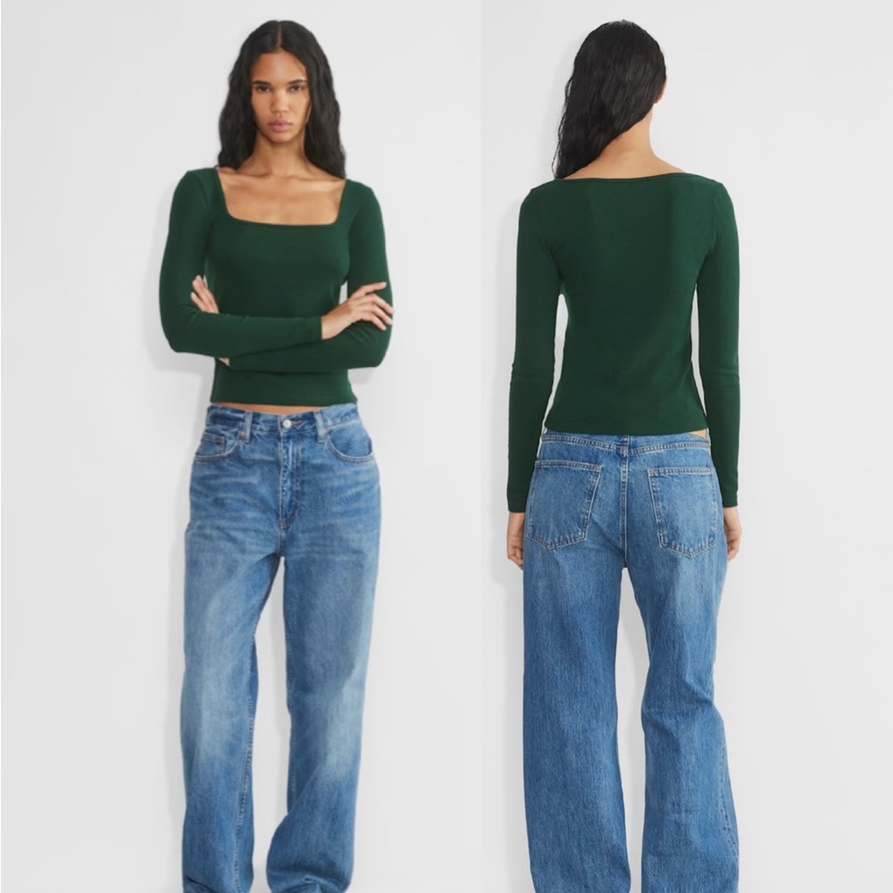 Aritzia TNA HomeStretch™ Rib Squareneck Longsleeve